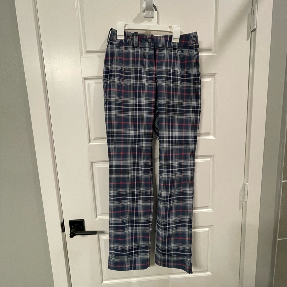 Nike Golf Women Pants Dry Fit Tour Performance, Tartan Plaid, Athletic, Size 0